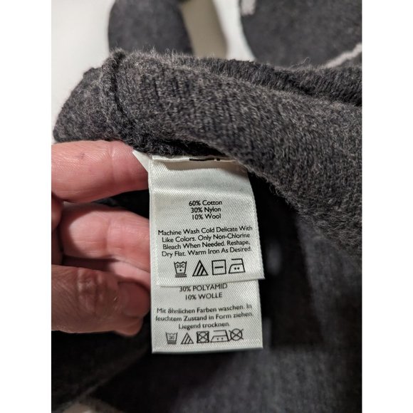 Eddie Bauer Women's Grey Fair Isle Tunic Sweater Pockets Wool Blend Sz S - Picture 5 of 8